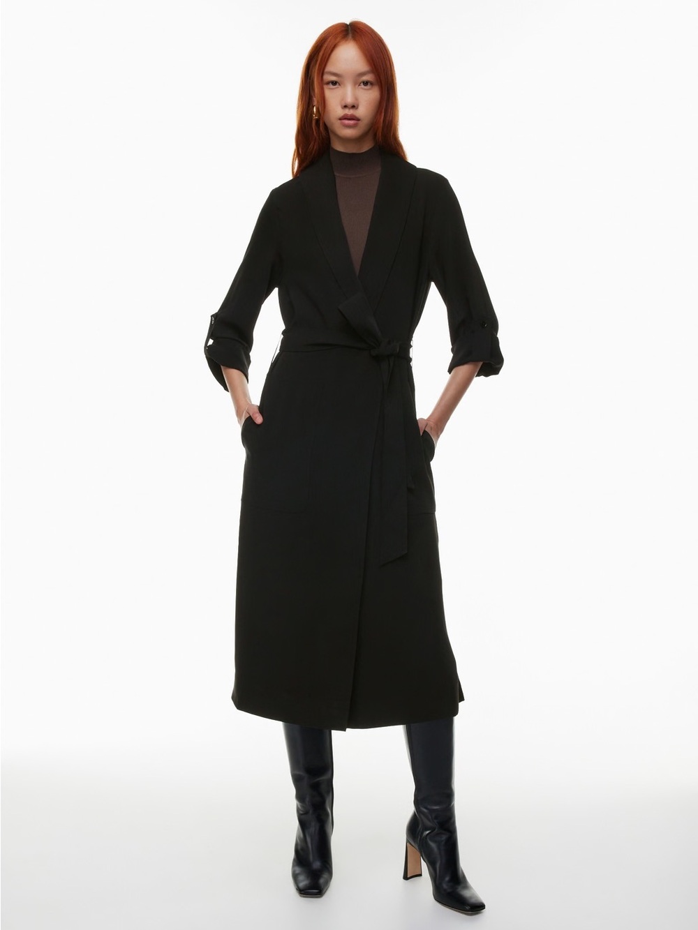 Aritzia Babaton Black kahlo jacket long size small